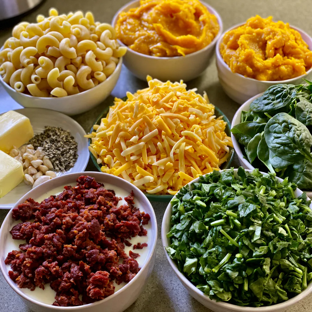 Creamy Spinach Pumpkin Mac and Cheese