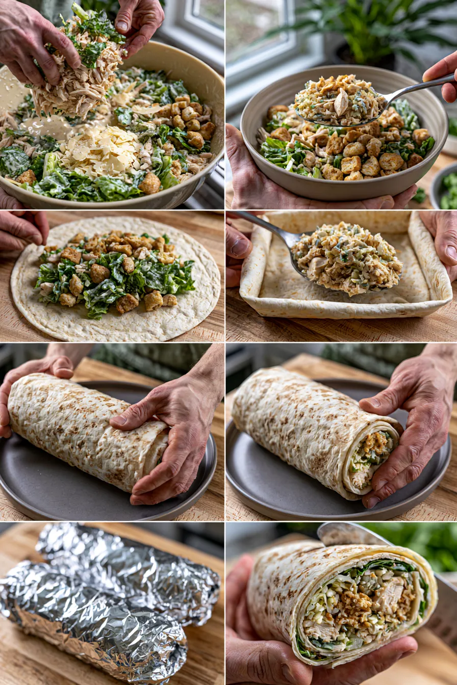 Crispy Chicken Caesar Wraps