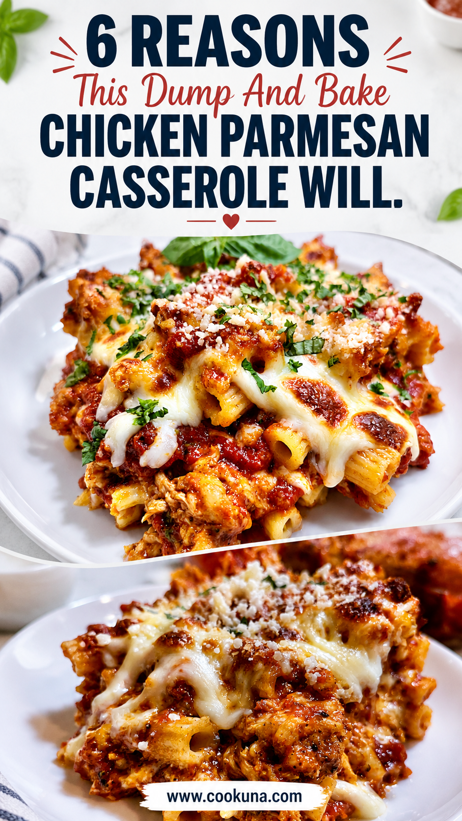 Dump And Bake Chicken Parmesan Casserole