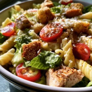 Easy Chicken Caesar Pasta Salad