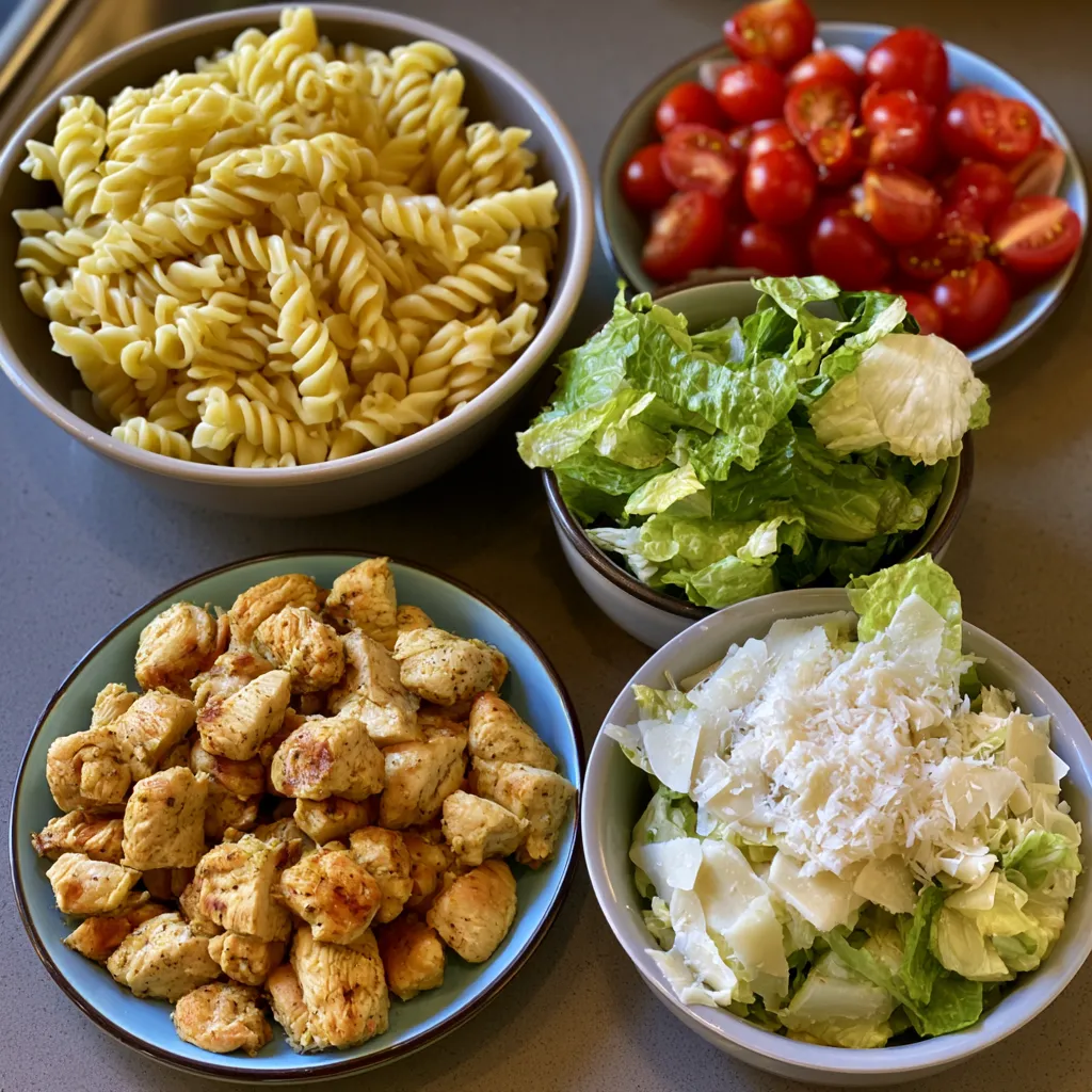 Easy Chicken Caesar Pasta Salad