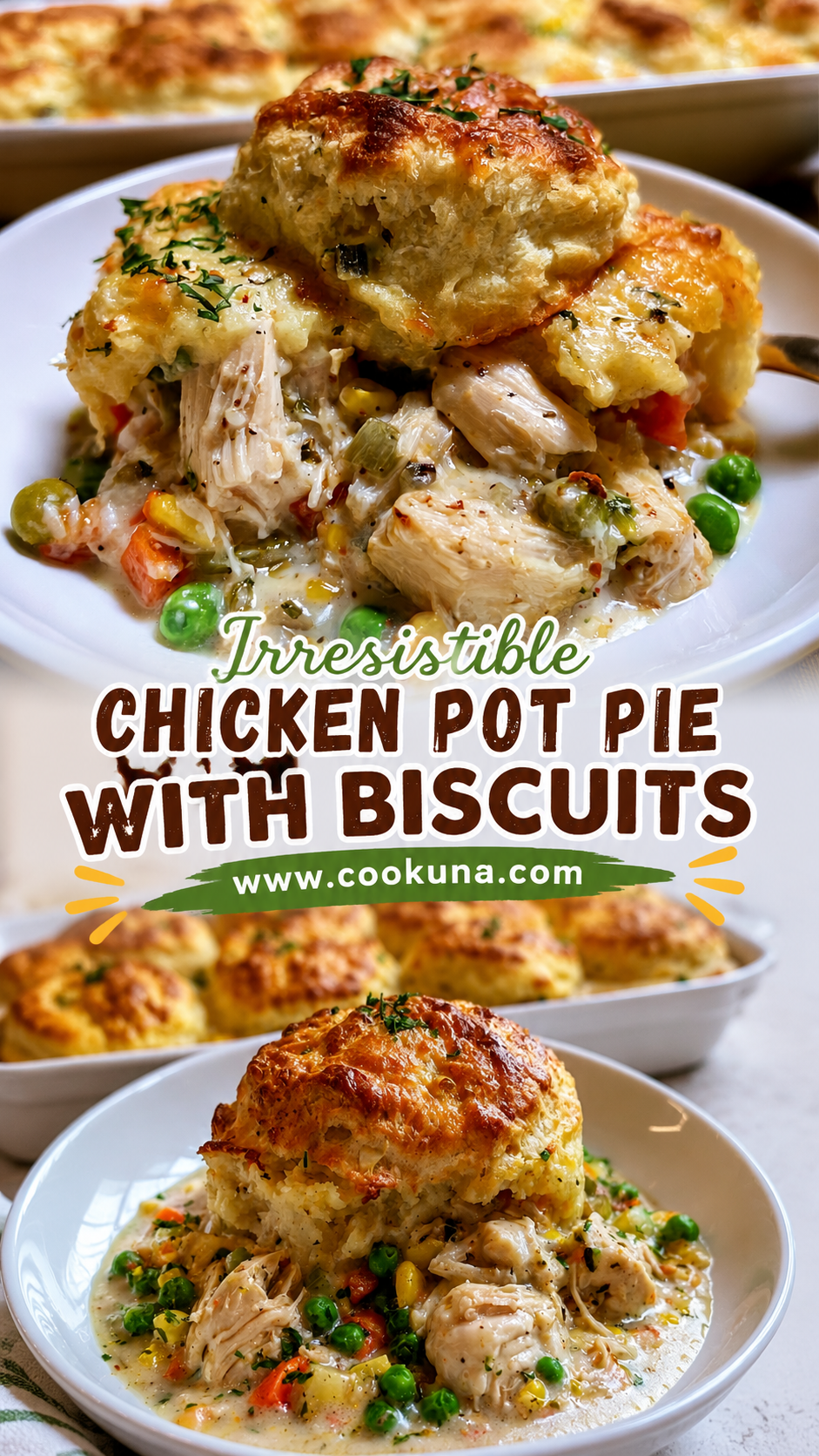 Easy Chicken Pot Pie with Biscuits
