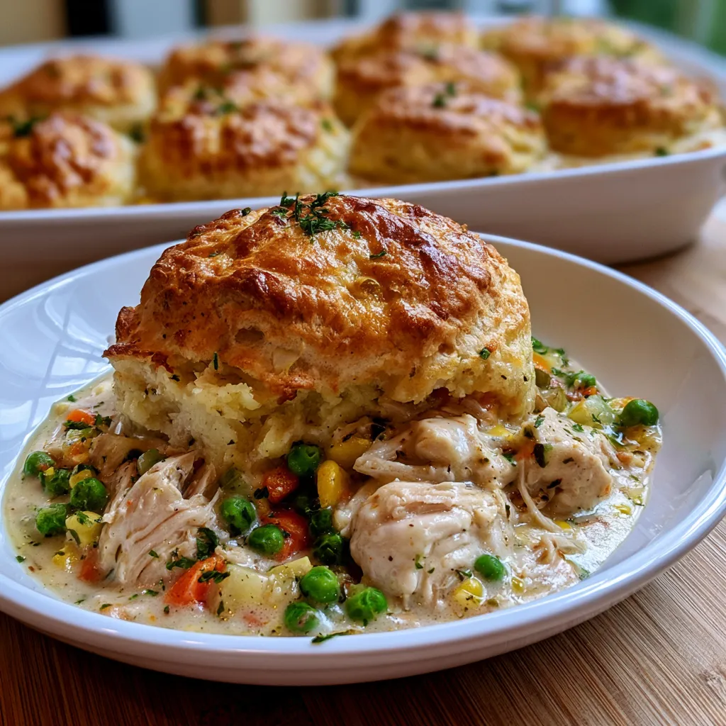 Easy Chicken Pot Pie with Biscuits