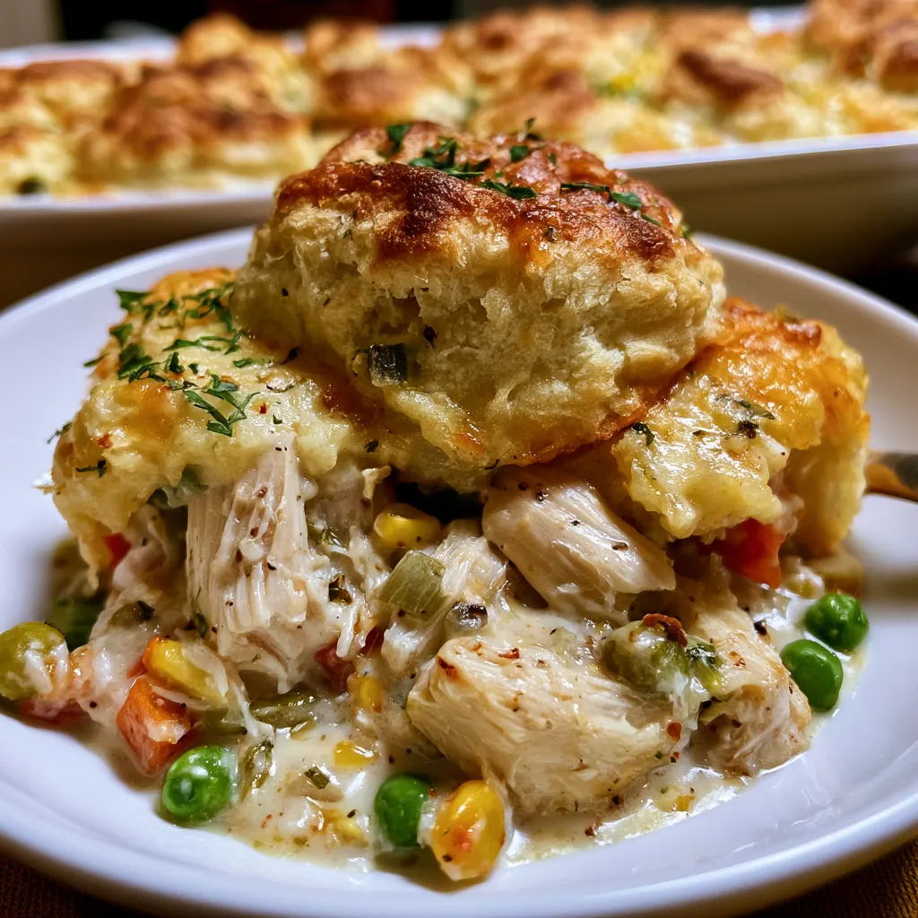Easy Chicken Pot Pie with Biscuits