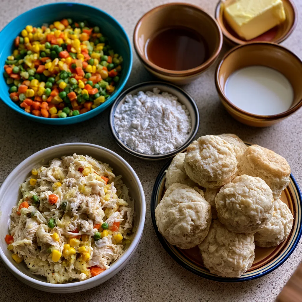 Easy Chicken Pot Pie with Biscuits