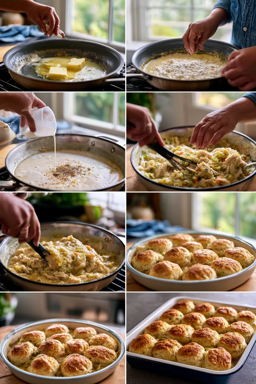 Easy Chicken Pot Pie with Biscuits