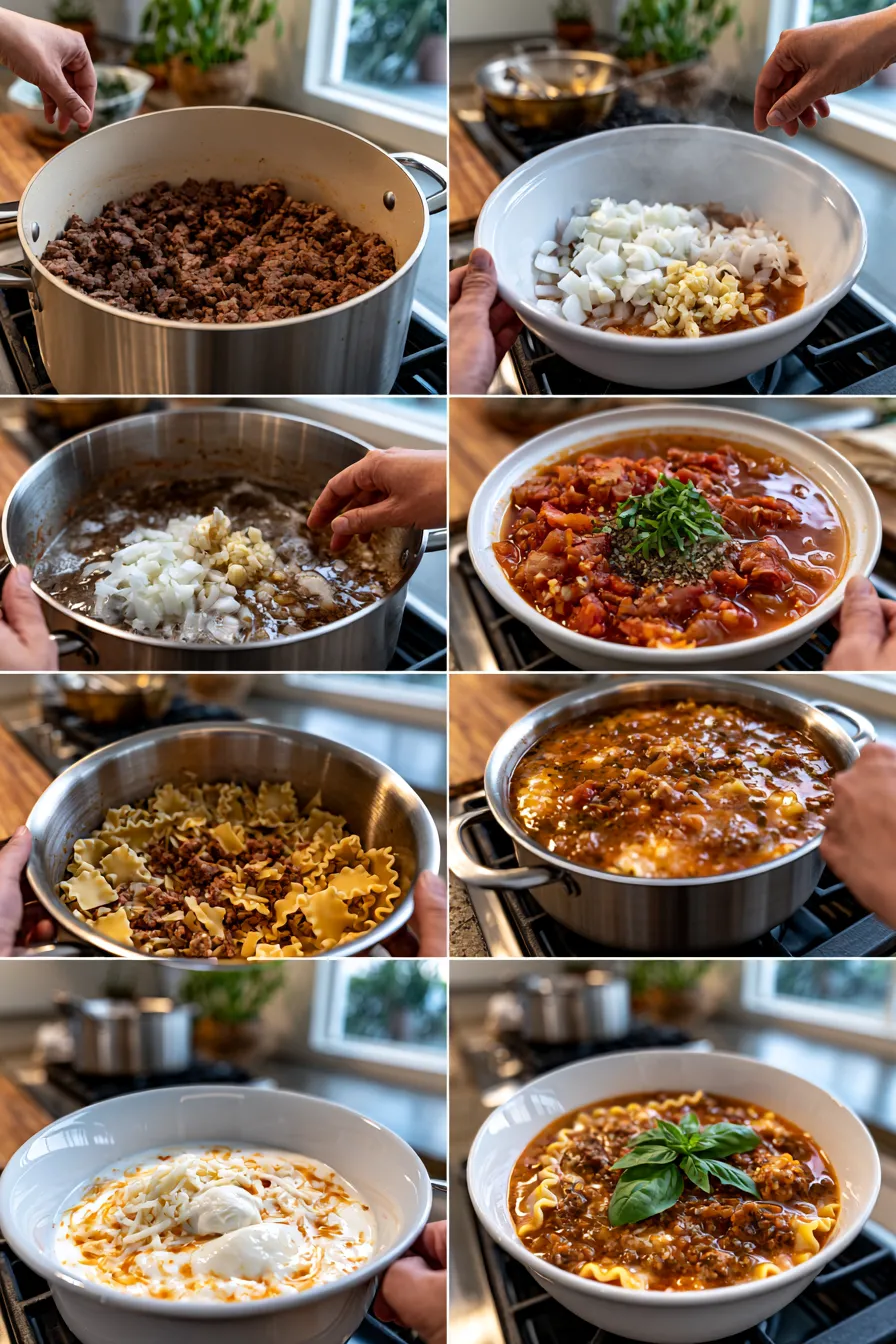 Easy Creamy Lasagna Soup