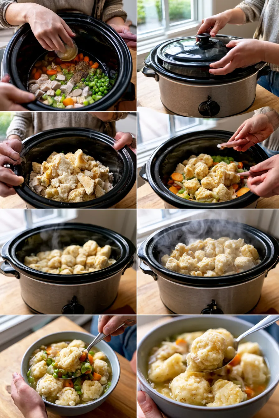 Easy Slow Cooker Chicken and Dumplings