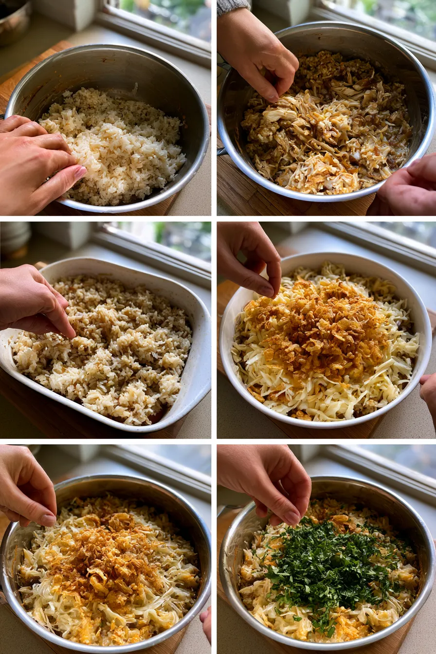 French Onion Chicken Rice Bake