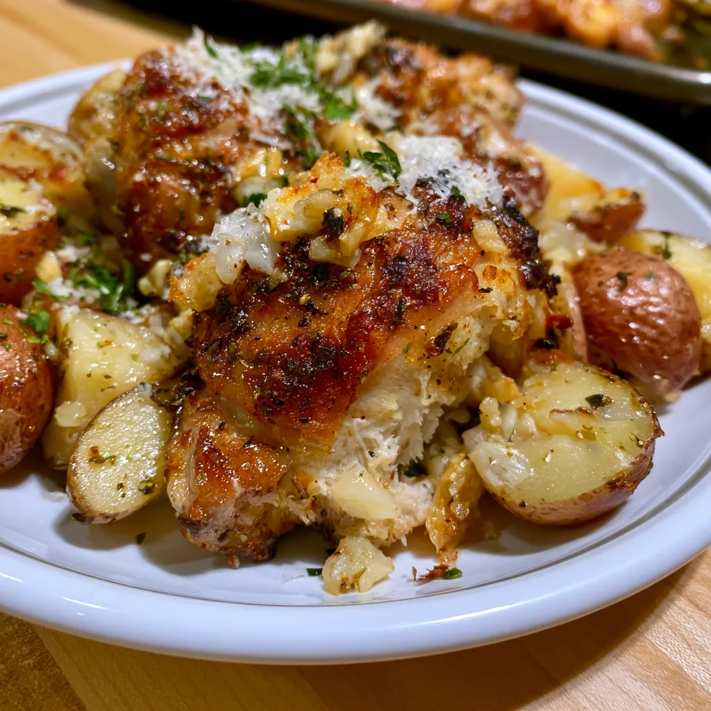 Garlic Parmesan Chicken & Potatoes