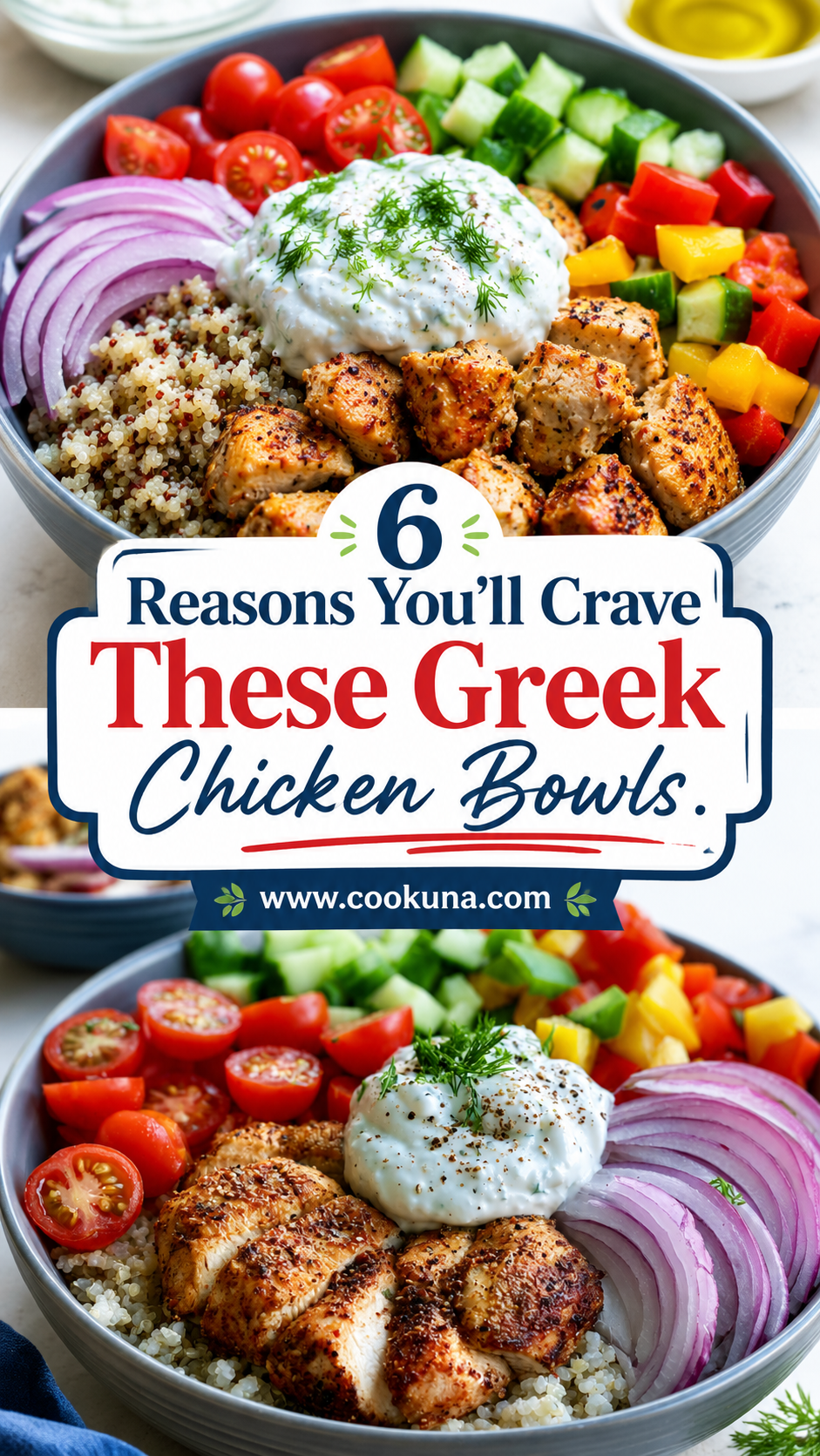 Greek Chicken Bowls with Tzatziki Sauce