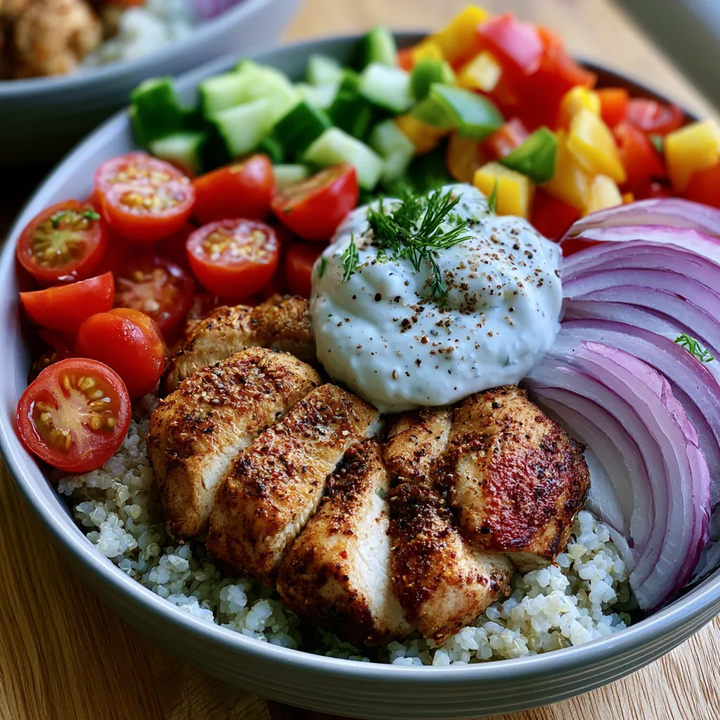 Greek Chicken Bowls with Tzatziki Sauce