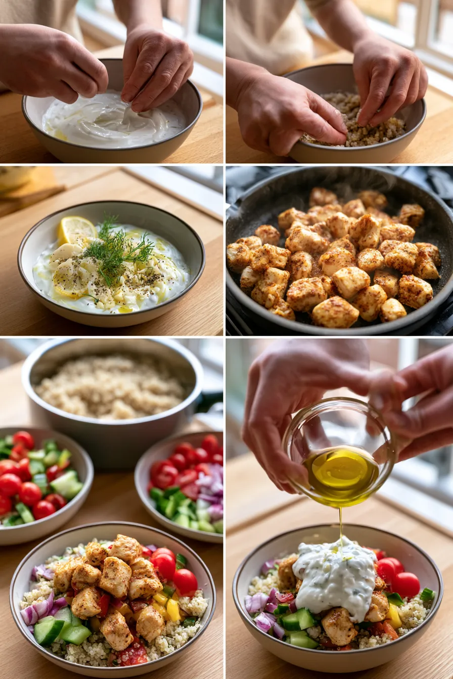 Greek Chicken Bowls with Tzatziki Sauce
