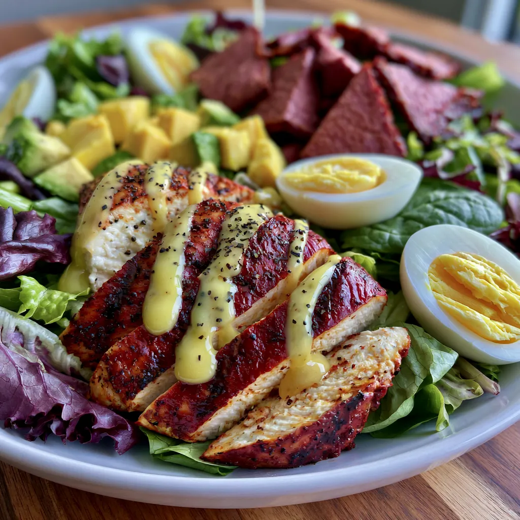 Grilled Chicken Cobb Salad with Honey Dijon Dressing