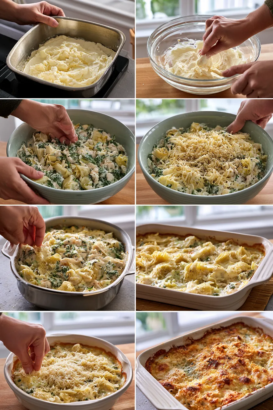 Healthy Spinach Artichoke Chicken Bake
