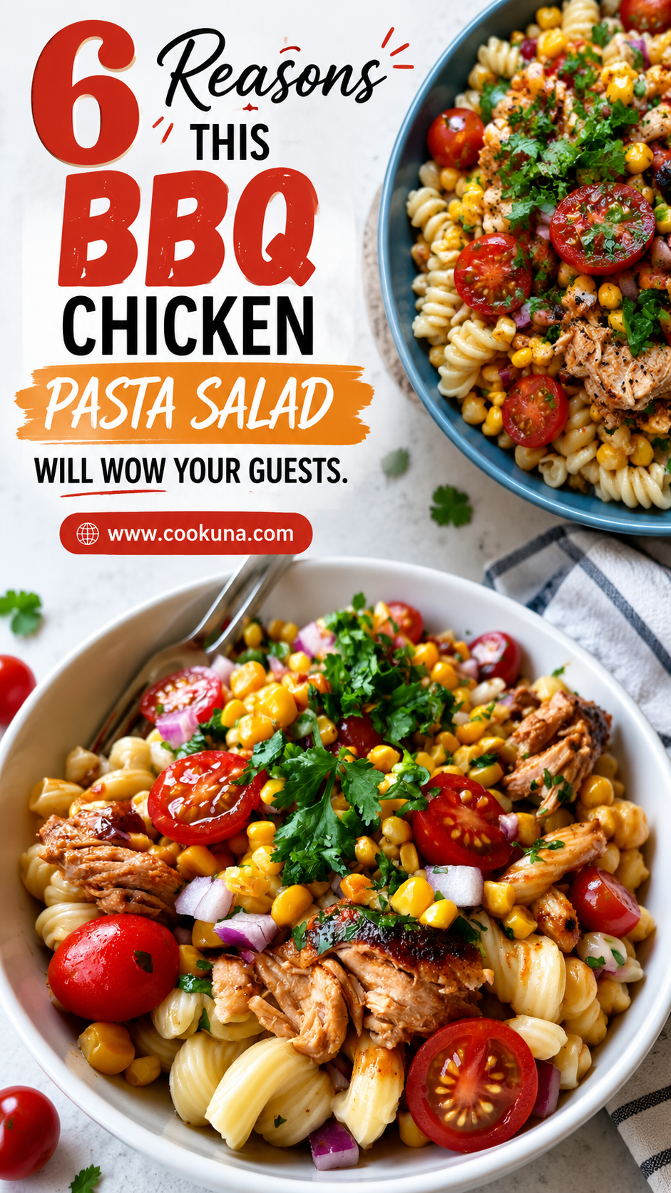 High Protein BBQ Chicken Pasta Salad