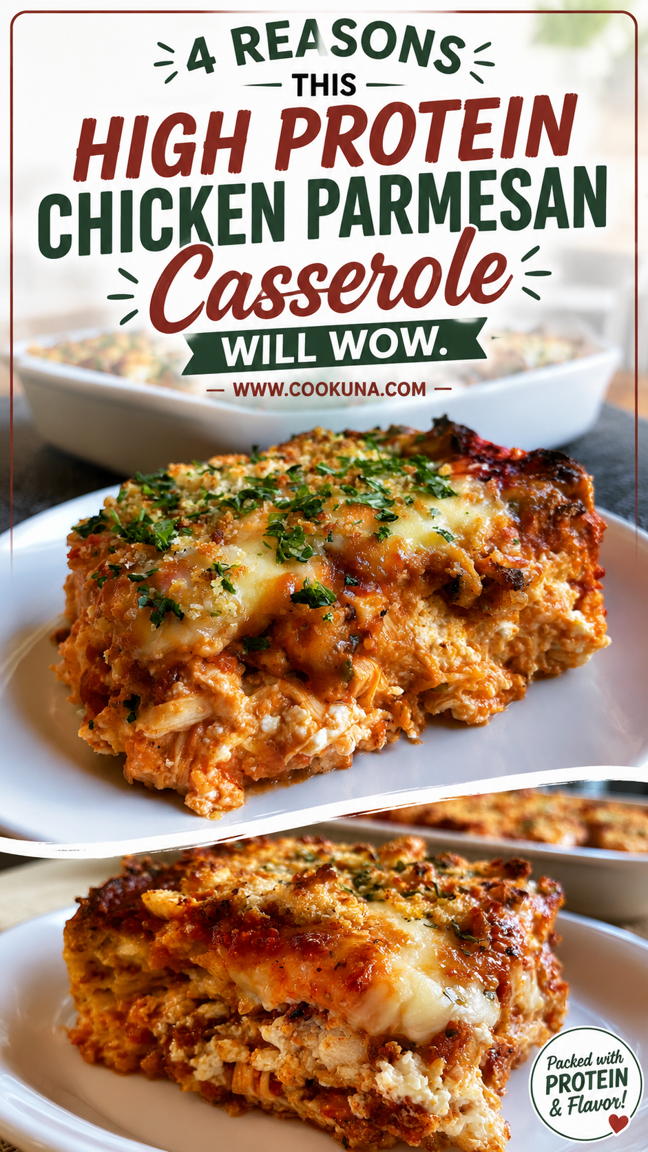 High Protein Chicken Parmesan Casserole