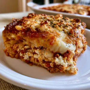 High Protein Chicken Parmesan Casserole