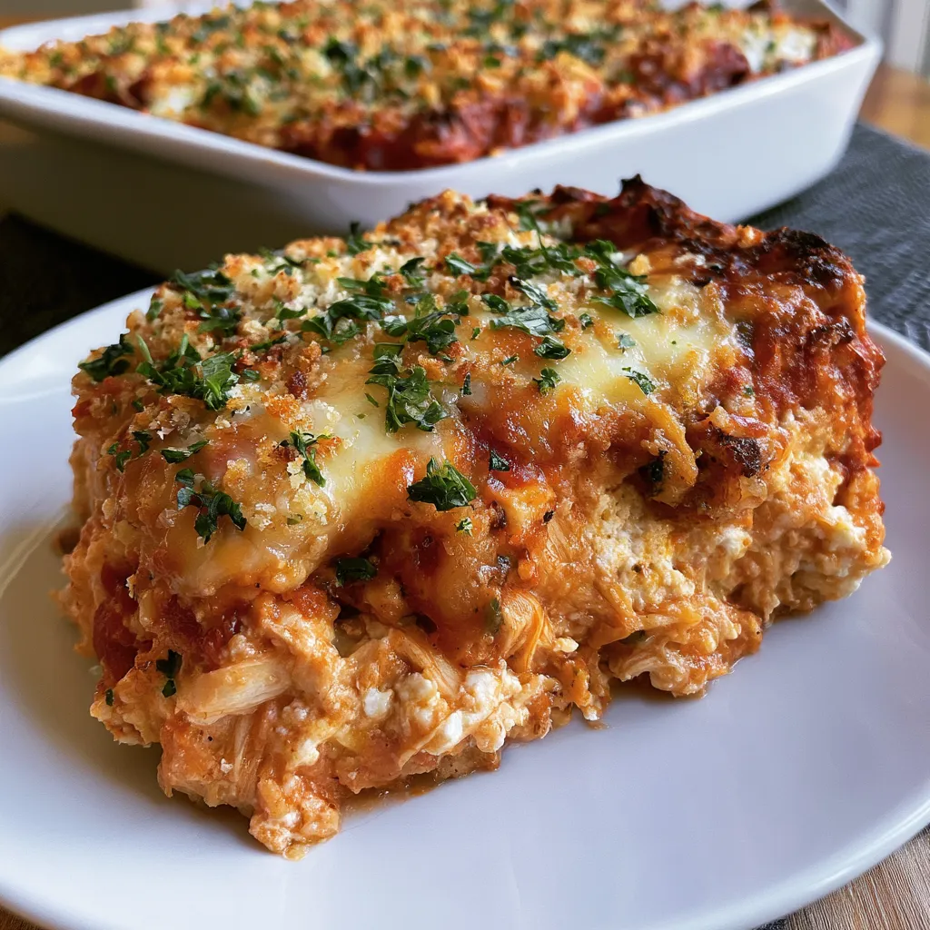 High Protein Chicken Parmesan Casserole