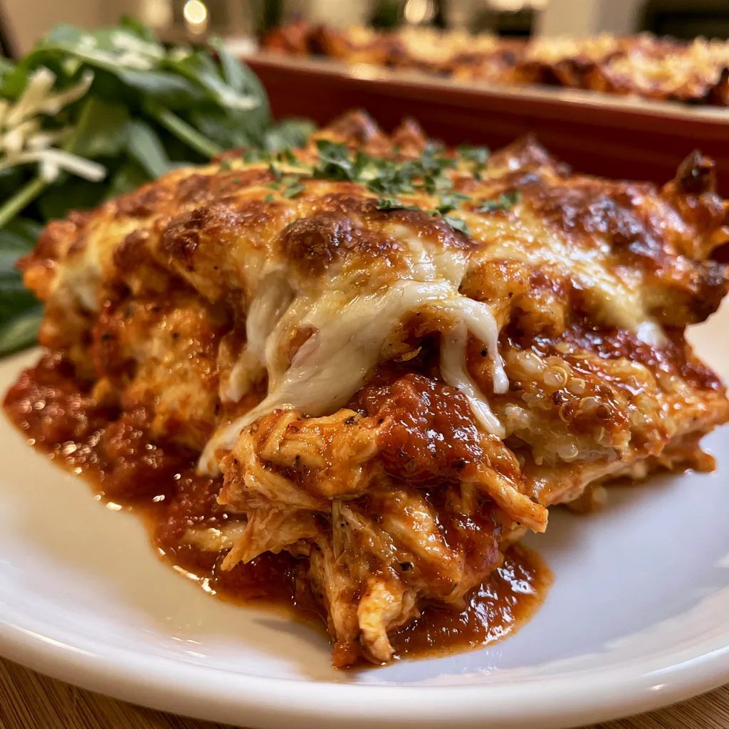 High Protein Chicken Parmesan Casserole