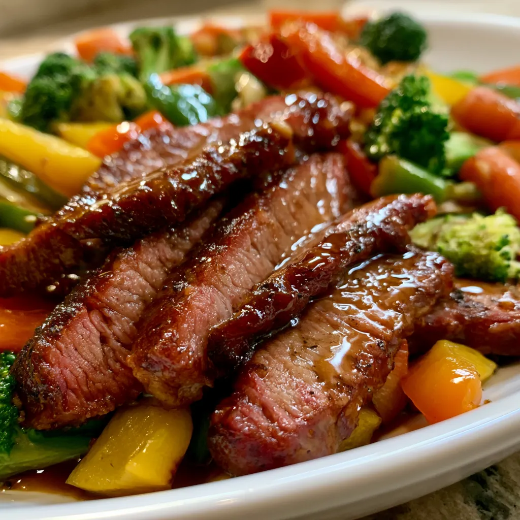 Honey Garlic Smoked Beef with Veggies