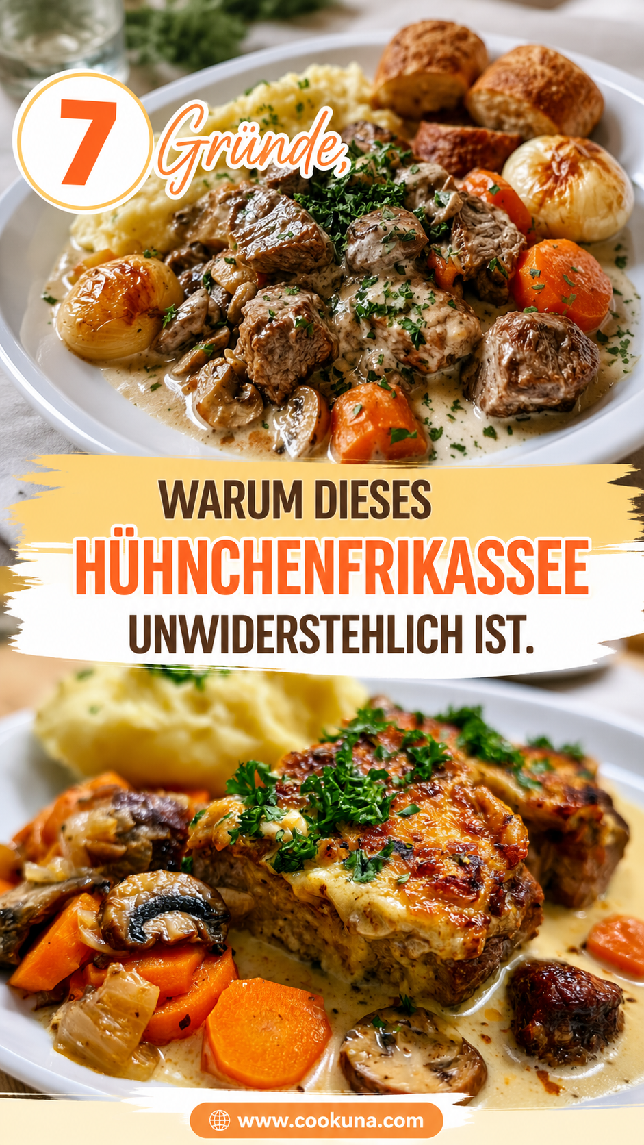 Hühnchenfrikassee mit Rindfleisch