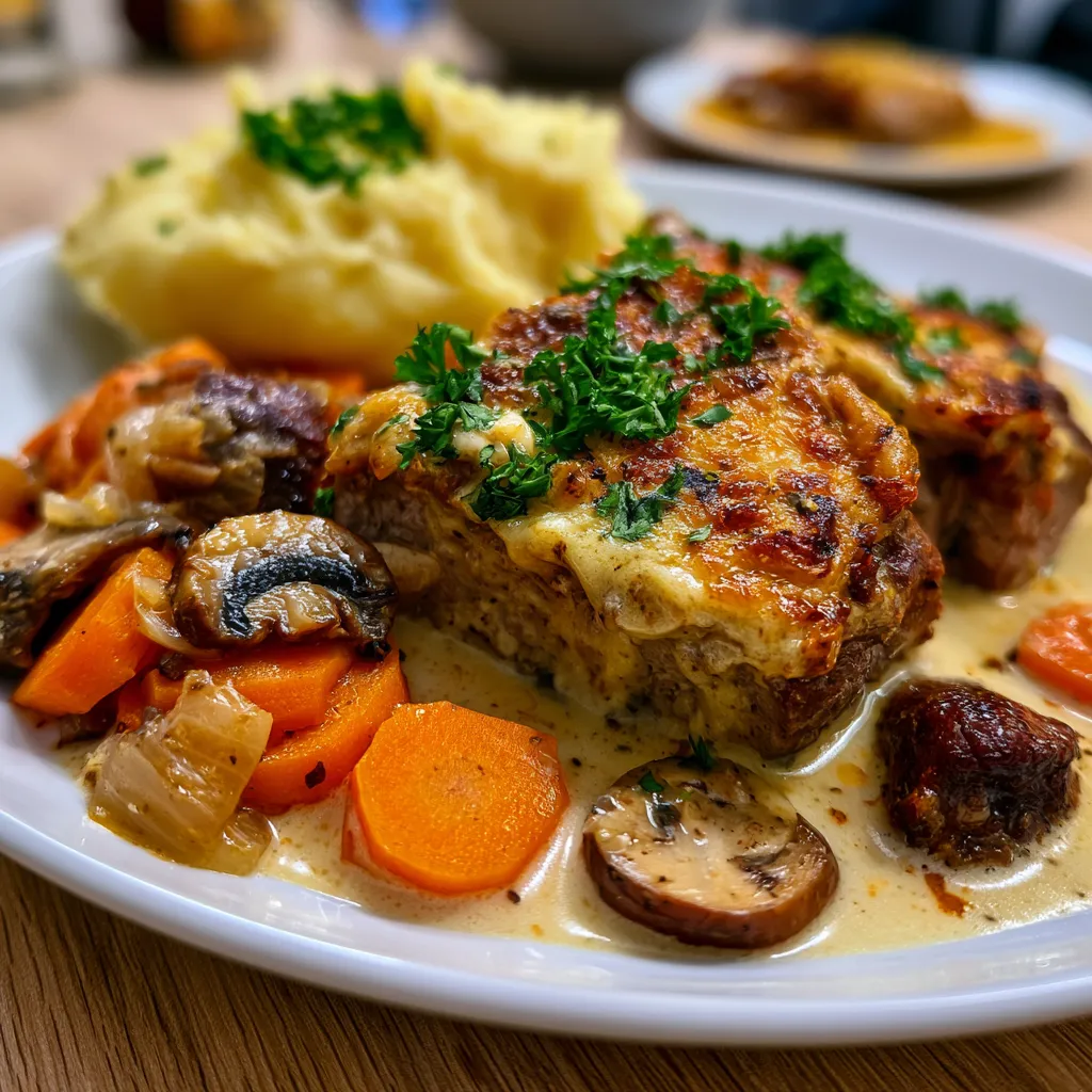 Hühnchenfrikassee mit Rindfleisch
