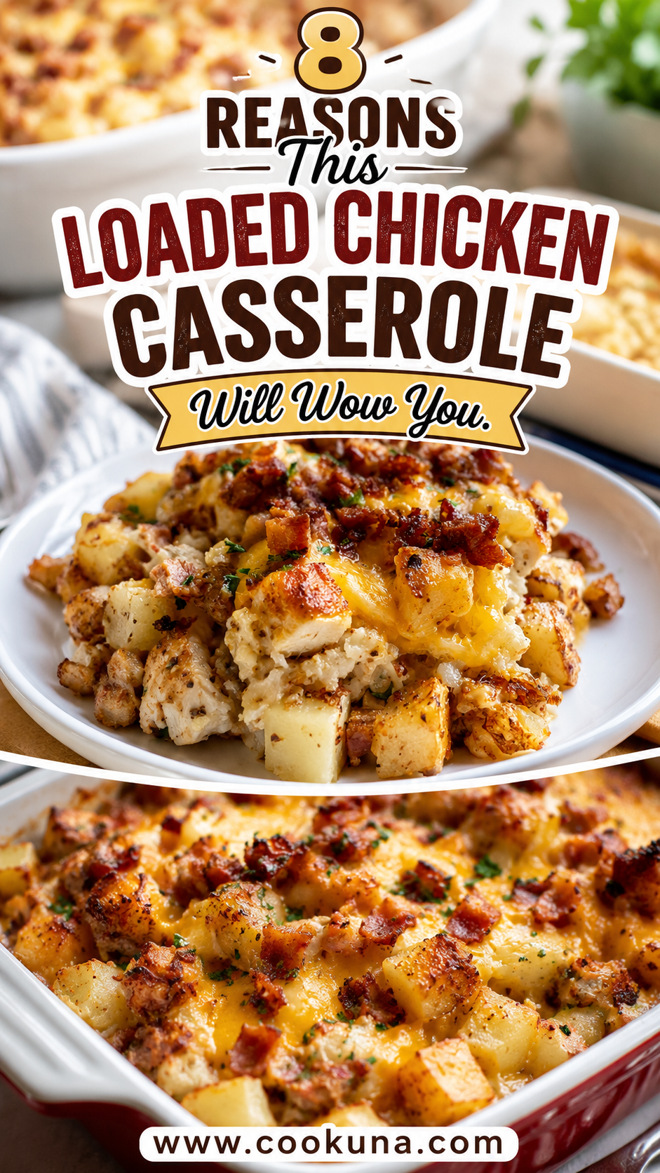 Loaded chicken and potato casserole