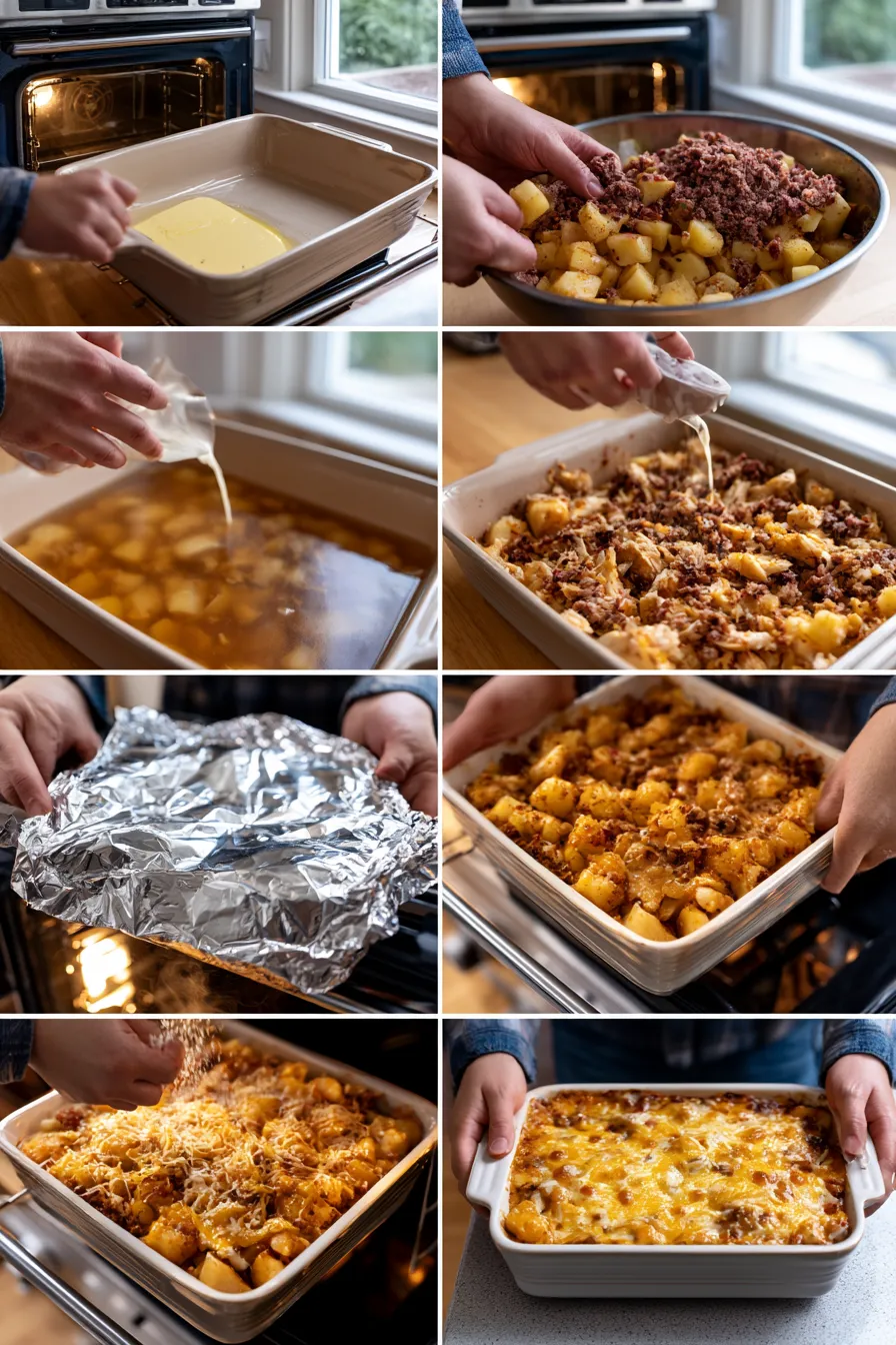 Loaded chicken and potato casserole