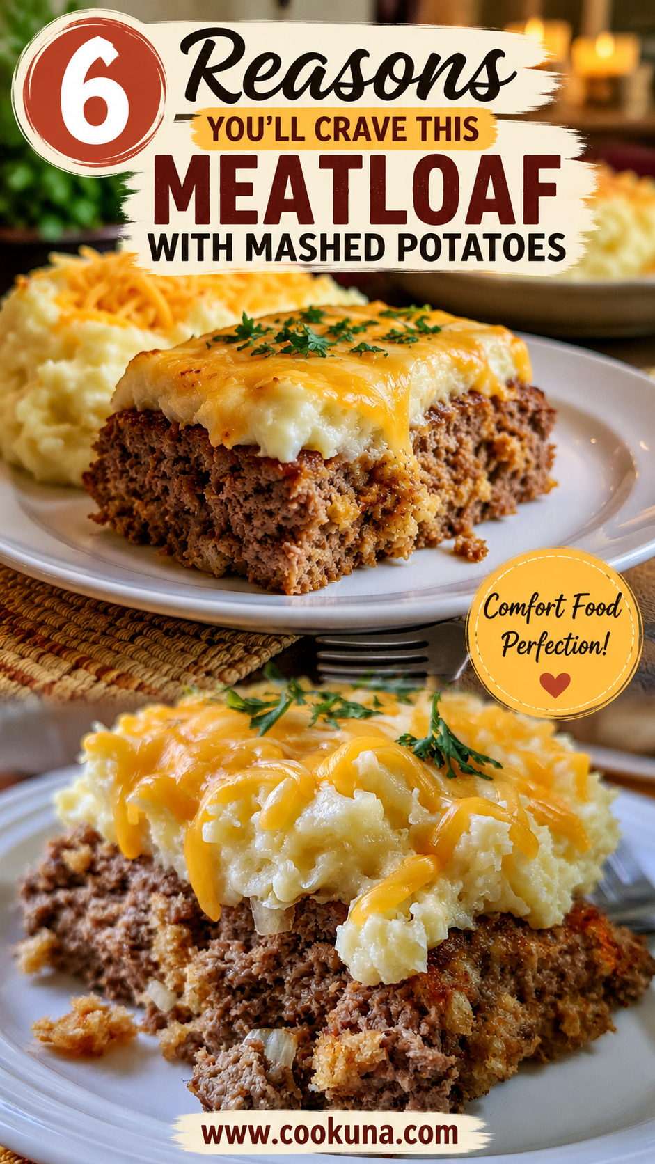 Meatloaf with Mashed Potatoes and Cheese