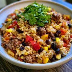 One-Pan Beef Burrito Bowl