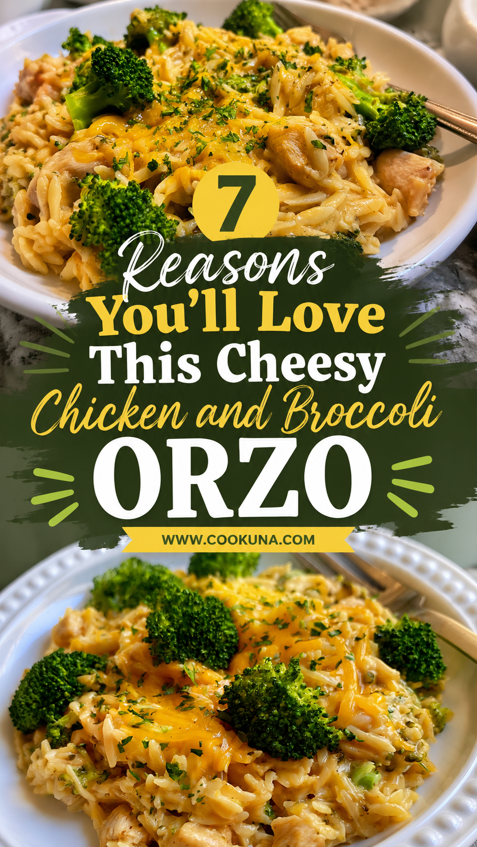 One-Pot Cheesy Chicken and Broccoli Orzo