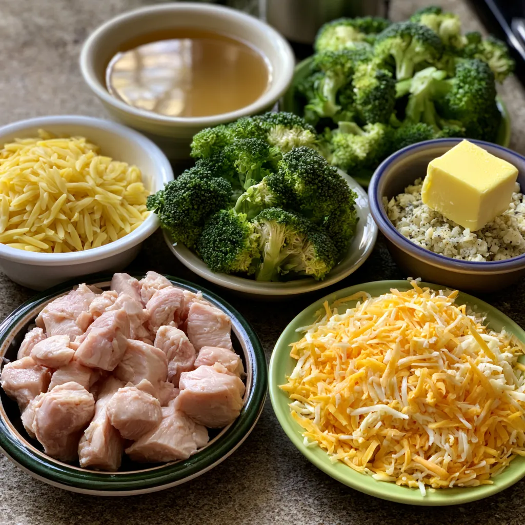 One-Pot Cheesy Chicken and Broccoli Orzo