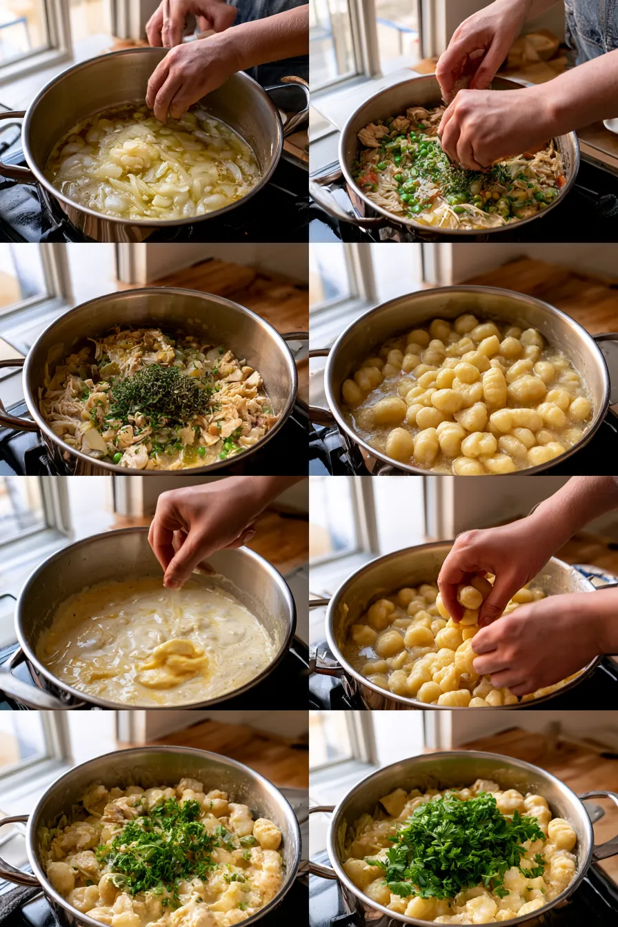 One Pot Gnocchi Chicken Pot Pie