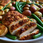 Parmesan Crusted Chicken Sheet Pan Dinner