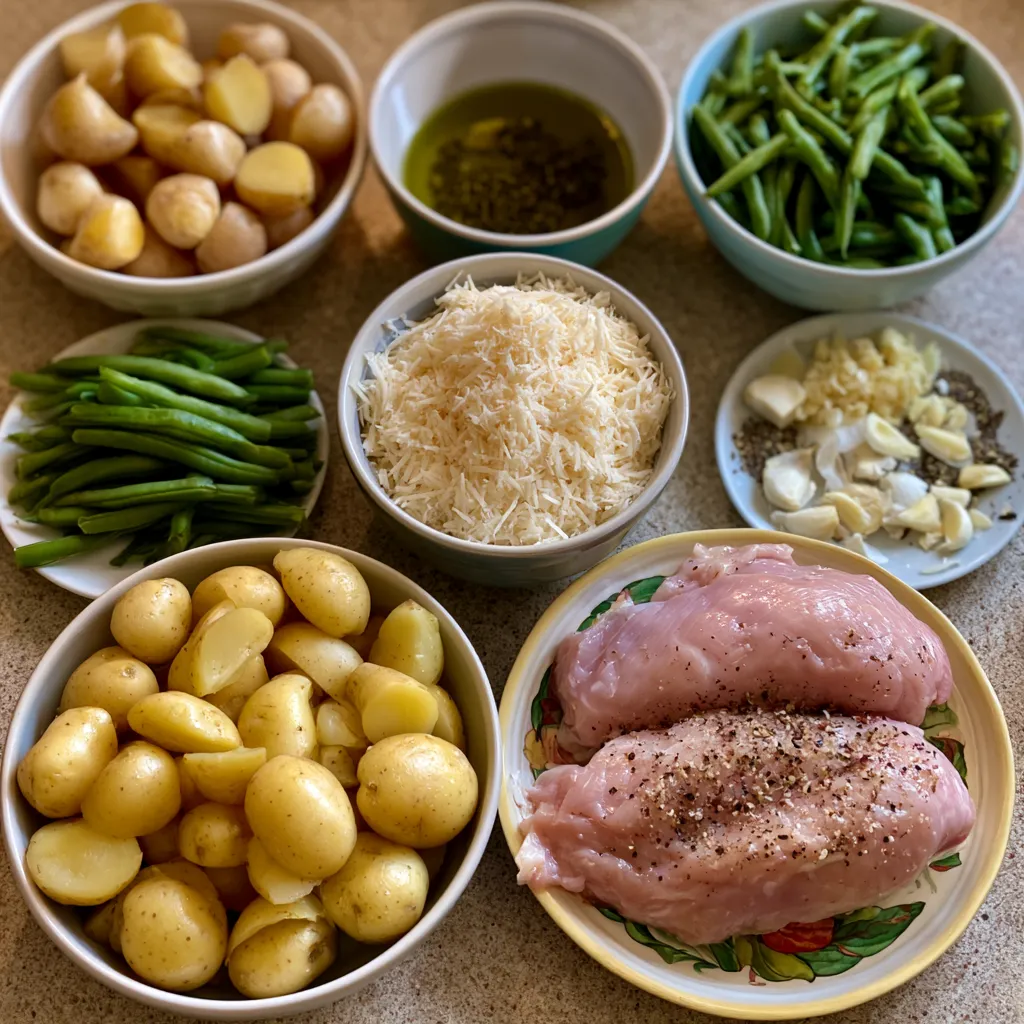 Parmesan Crusted Chicken Sheet Pan Dinner