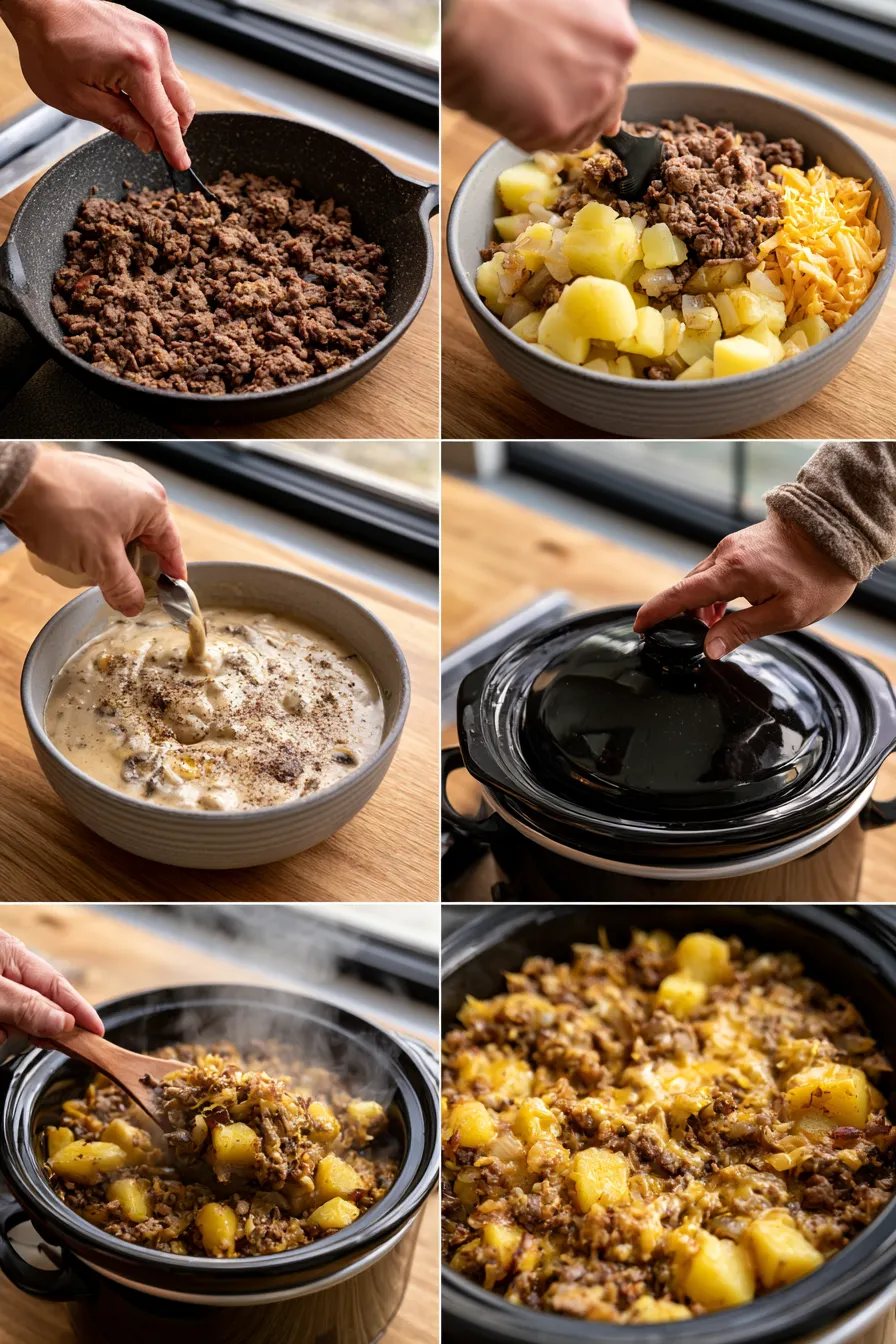 Slow Cooker Cowboy Potato Casserole