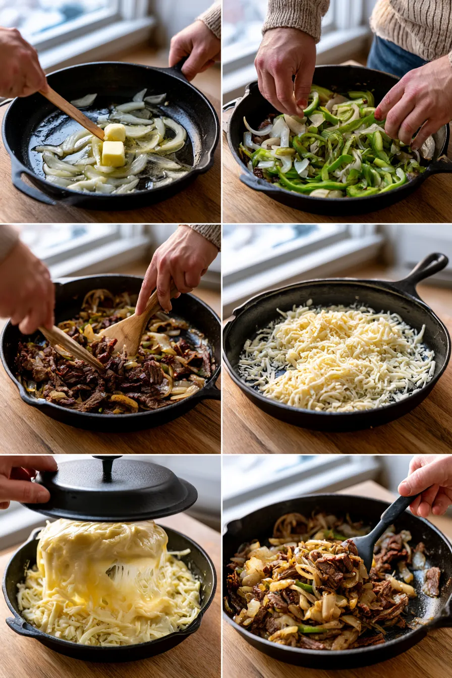 Smoked Beef Cheesesteak Skillet