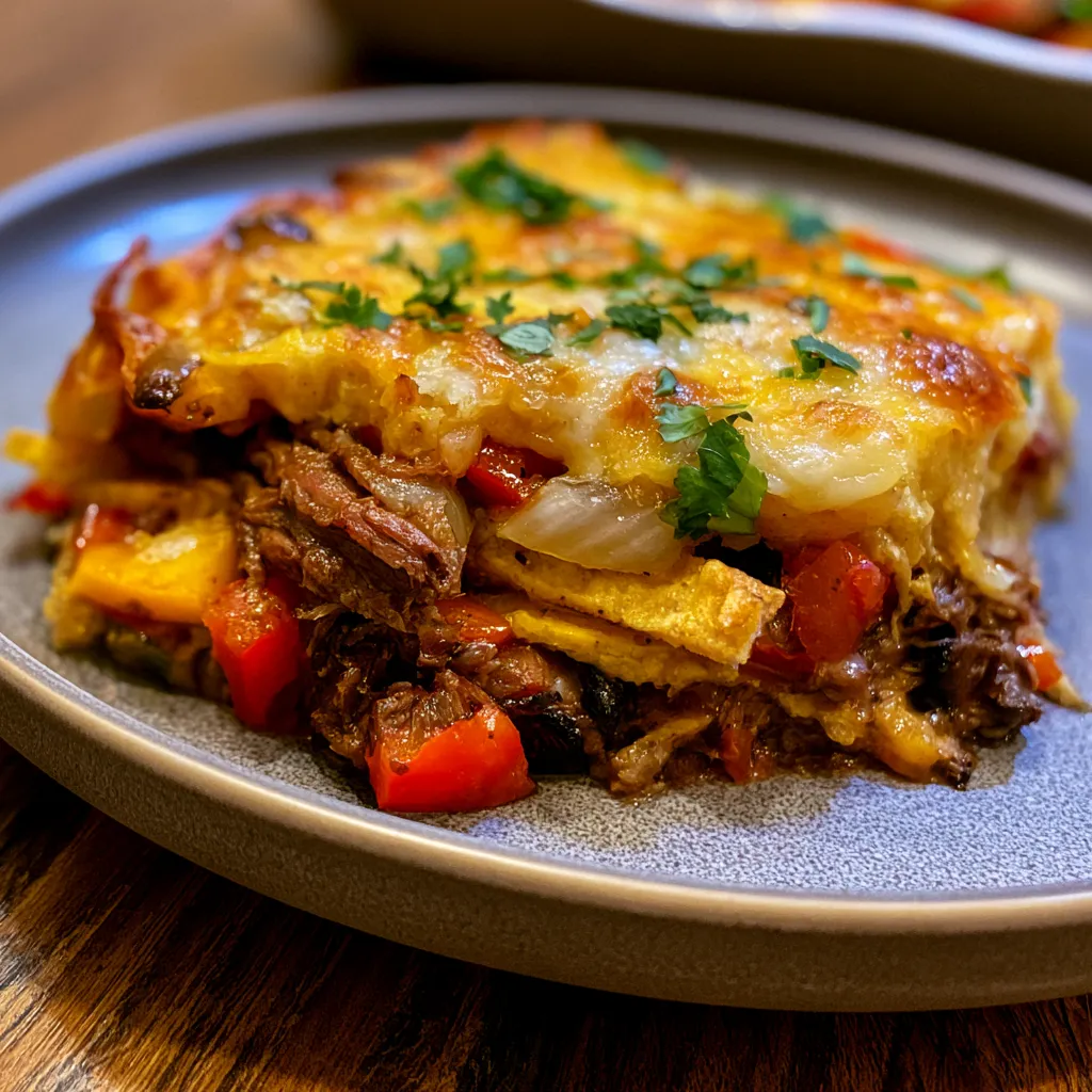 Smoked Beef Fajita Casserole