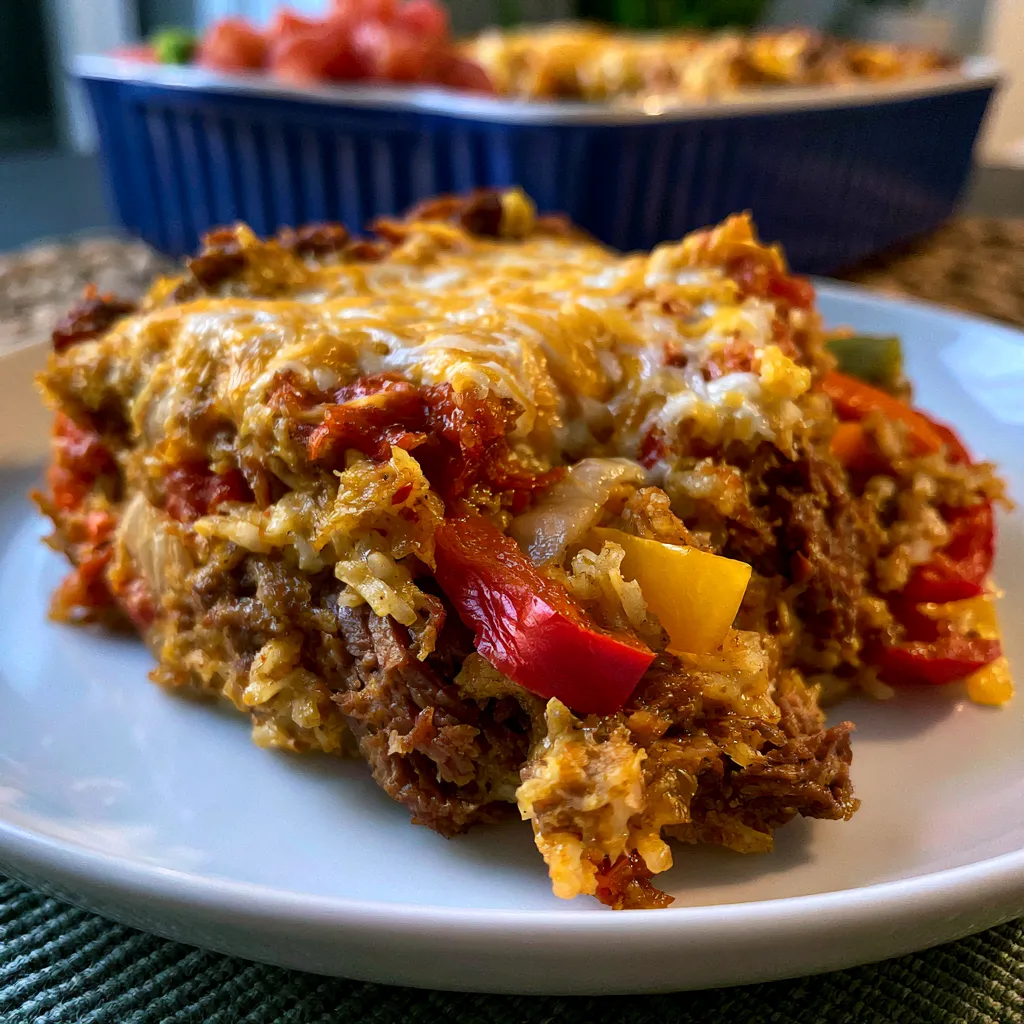 Smoked Beef Fajita Casserole