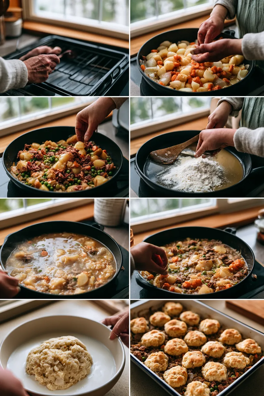 Smoked Beef Pot Pie with Biscuits