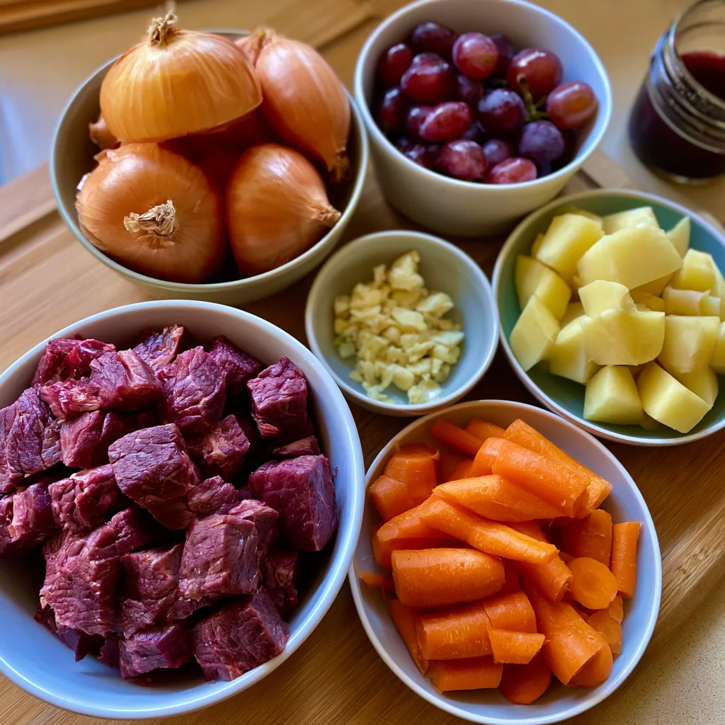 Smoked Beef and Grape Juice Stew