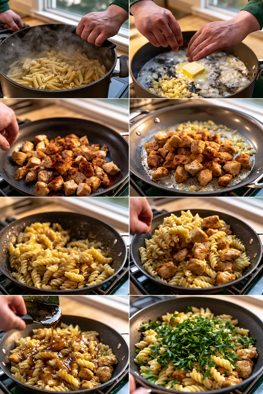 Sticky Smoky Garlic Butter Chicken Pasta