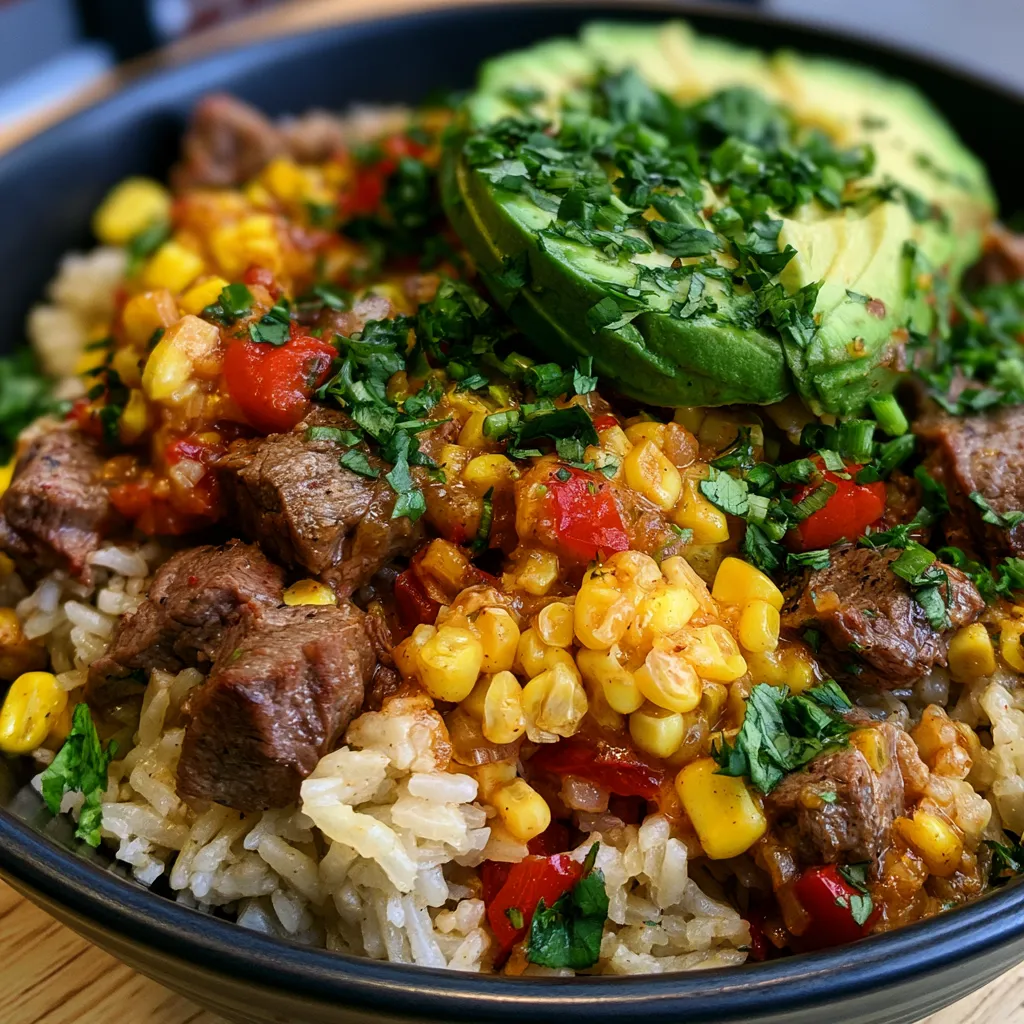 Street Corn Beef Rice Bowl
