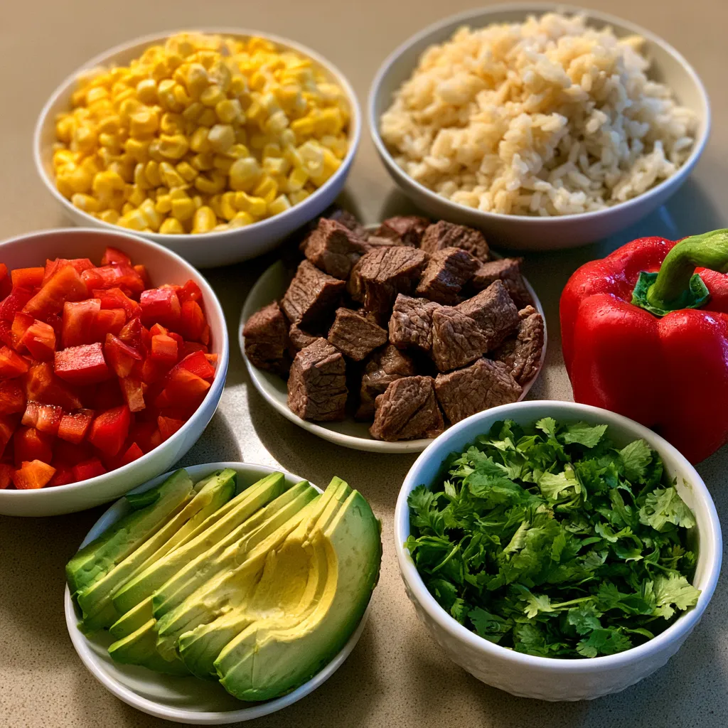 Street Corn Beef Rice Bowl