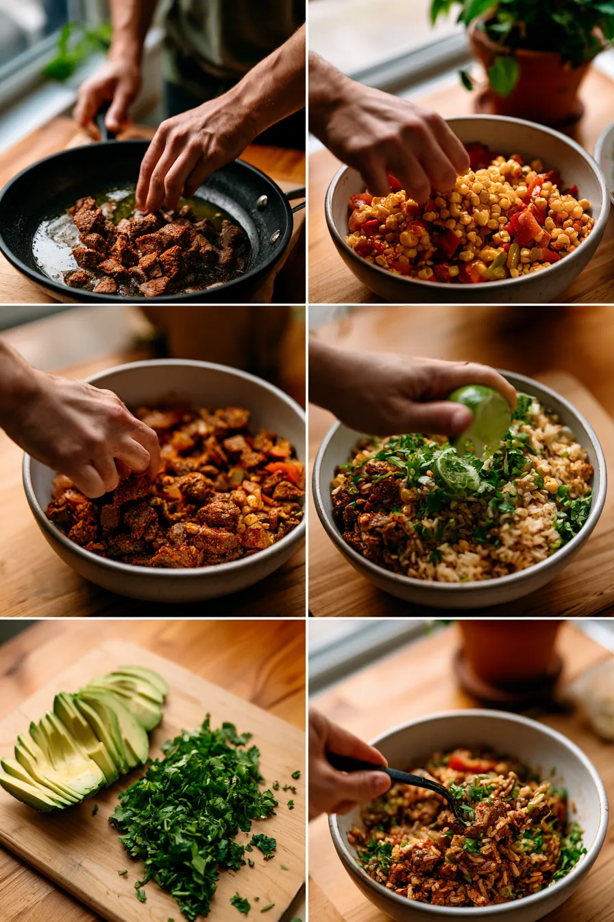 Street Corn Beef Rice Bowl
