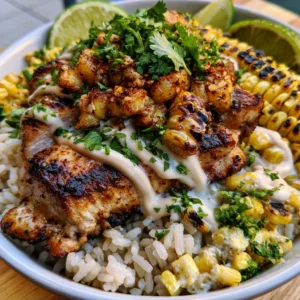 Street Corn Chicken Rice Bowl