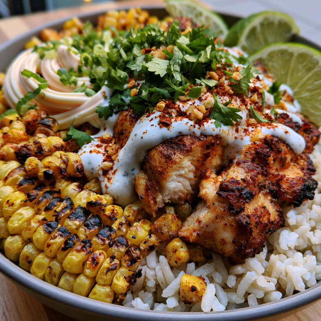Street Corn Chicken Rice Bowl