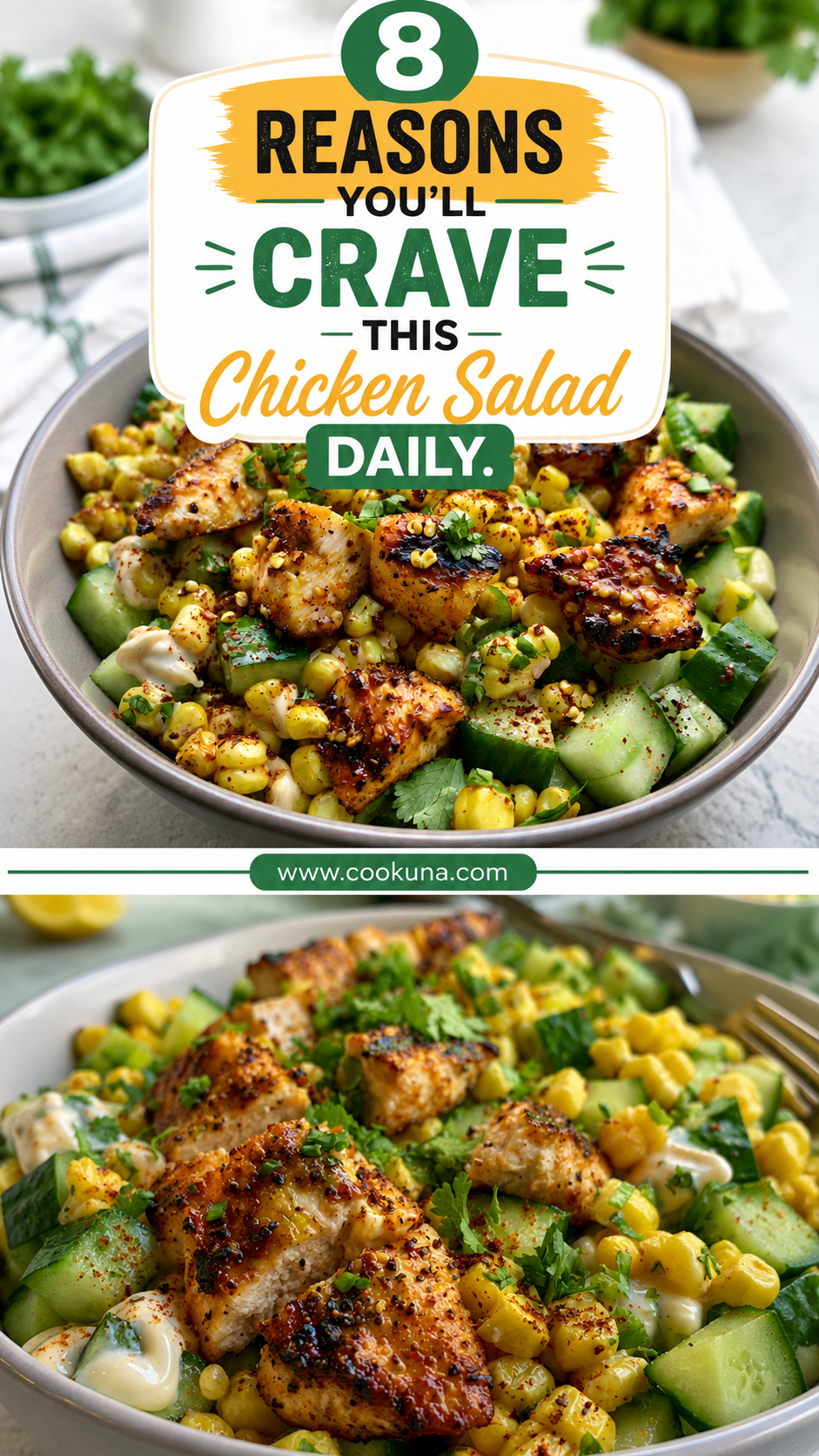 Street Corn Creamy Cucumber Chicken Salad