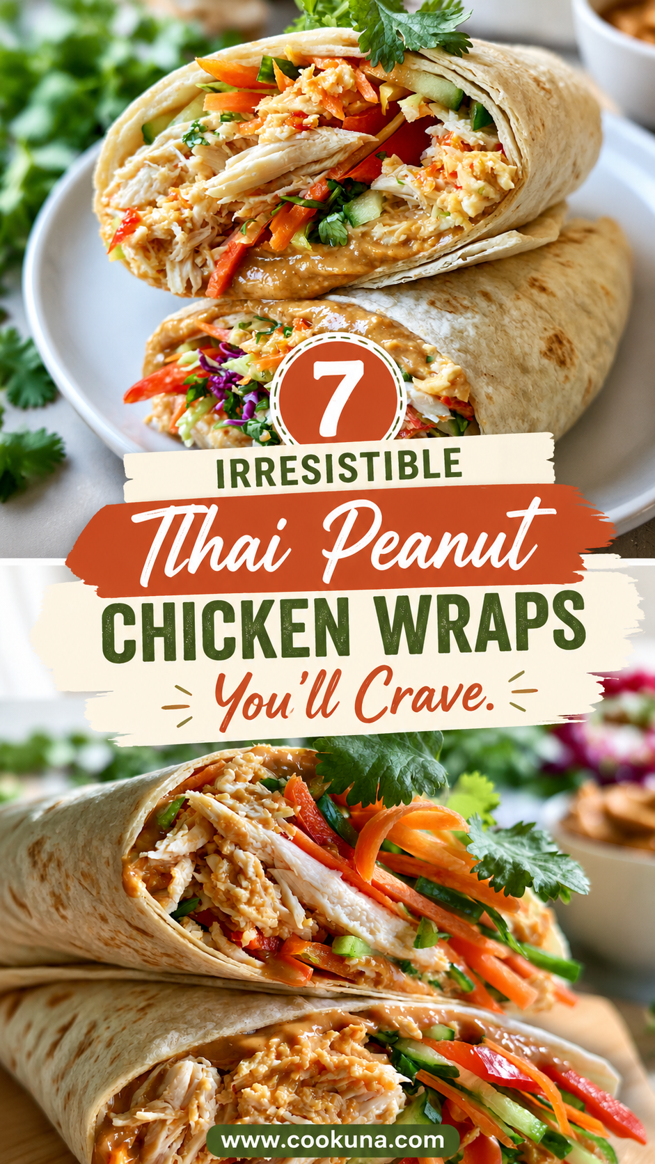 Thai Peanut Chicken Wraps